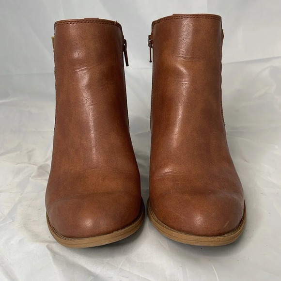 EURO SOFT By Softt Salida Western Ankle Boots Camel Brown Vegan Leather Zip 8.5 - Picture 4 of 15